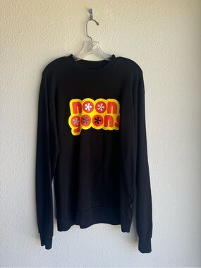 Noon Goons Black Graphic Groovy long sleeve crewneck Sweatshirt size M